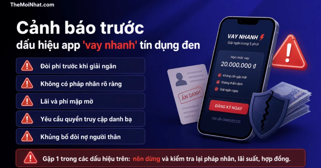 Dấu hiệu cảnh báo app vay nhanh tín dụng đen